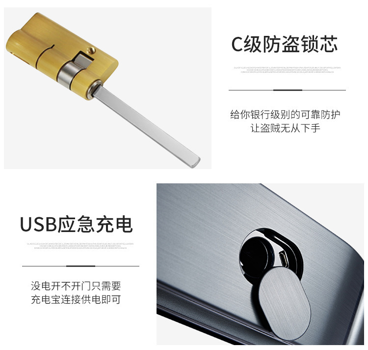 3D Face Recognition Automatic Fingerprint Lock Household Anti-Theft Door Password Smart Lock with Remote Monitoring Mobile Phone Remote