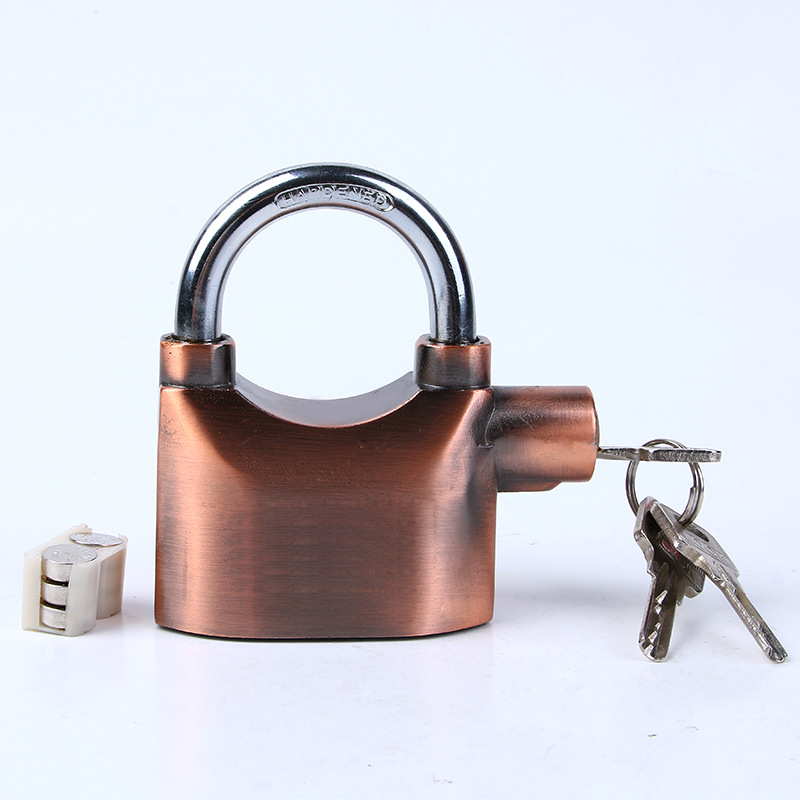 70MM aluminum alloy hanging alarm lock black door and window padlock bicycle motorcycle anti-theft lock warehouse alarm lock