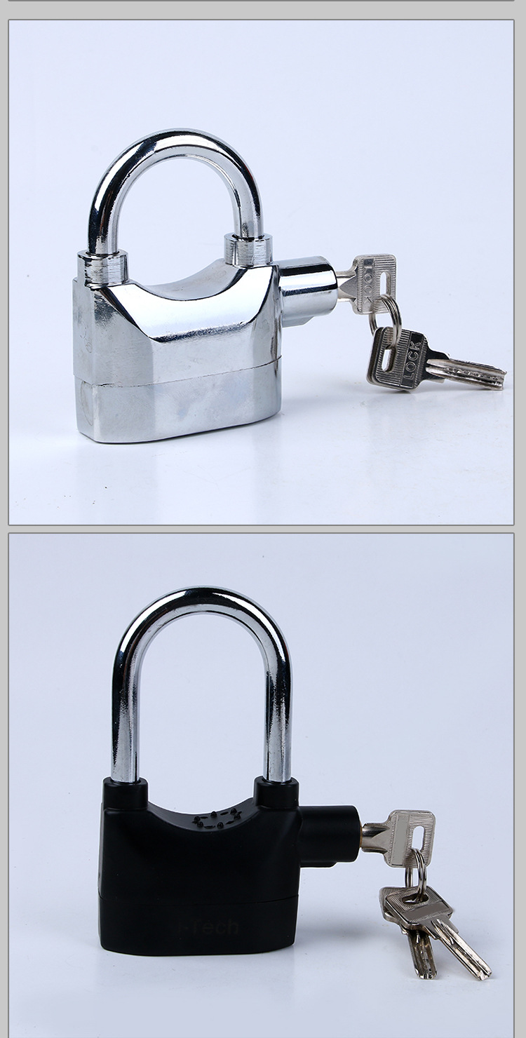 70MM aluminum alloy hanging alarm lock black door and window padlock bicycle motorcycle anti-theft lock warehouse alarm lock 70MM aluminum alloy hanging alarm lock black door and window padlock bicycle motorcycle anti-theft lock warehouse alarm lock