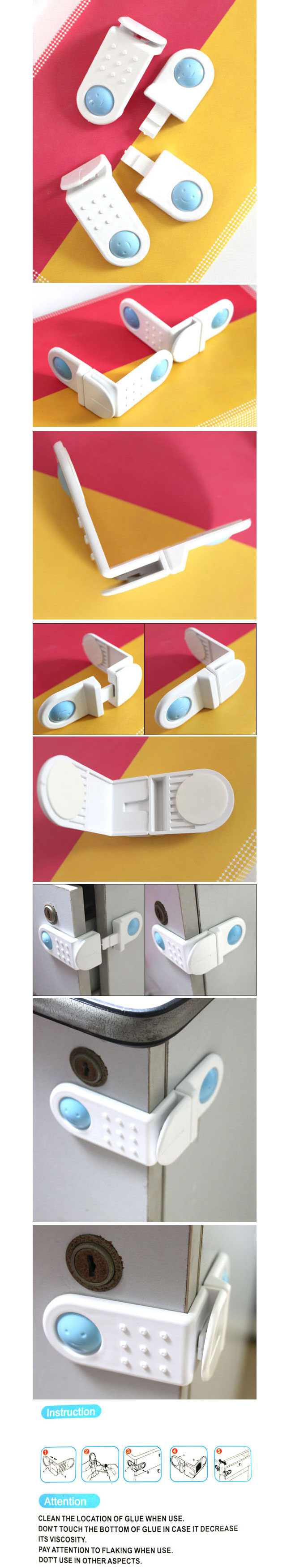 Children fridges short locks face pressure-proof safety lock wardrobe lock cabinet door lock lock the refrigerator safety socket protective cover