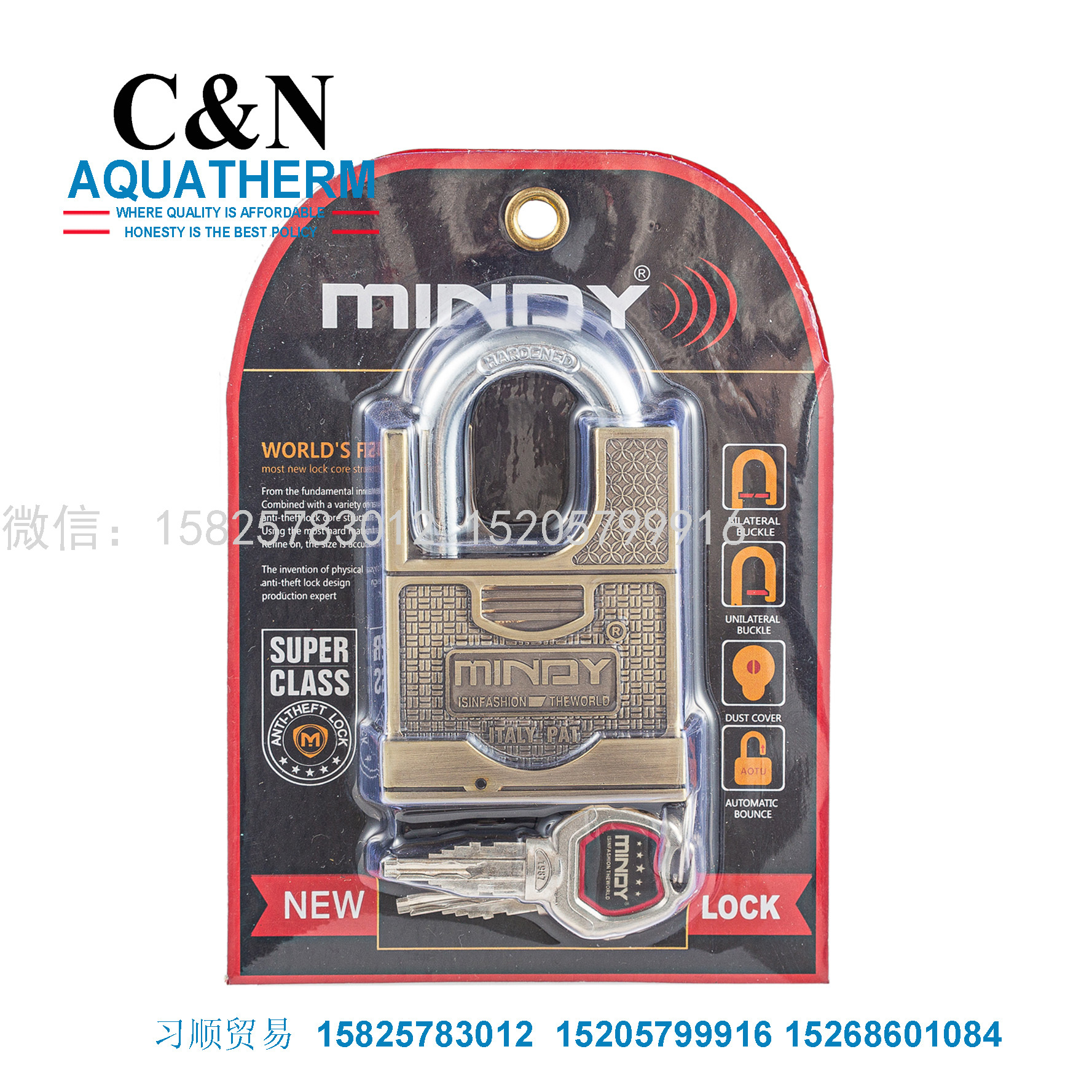 Mindy Bag Beam Padlock Home Door Lock Yard Door Lock Anti-Theft Window Lock