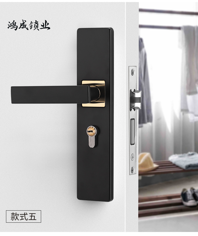 Modern Minimalist Indoor Bedroom Door Lock Mute Room Door Lock Solid Wood Door Lock Stainless Steel Engineering Lock Factory Direct Supply Modern Minimalist Indoor Bedroom Door Lock Mute Room Door Lock Solid Wood Door Lock Stainless Steel Engineering Lock Factory Direct Supply