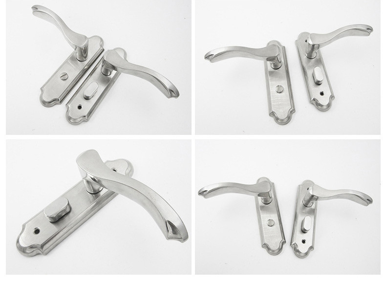 Bathroom Door Lock Keyless Stainless Steel Door Lock Bedroom Noiseless Door Lock Handle Lock Bathroom Doorknob Protector Wholesale