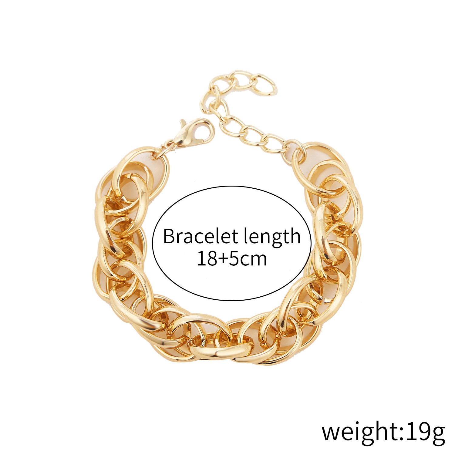 Fashion Simple Gold and Silver Two-Color Aluminum Chain Lock Retro Trendy Exaggerated Cross-Border Ins Necklace European and American Jewelry