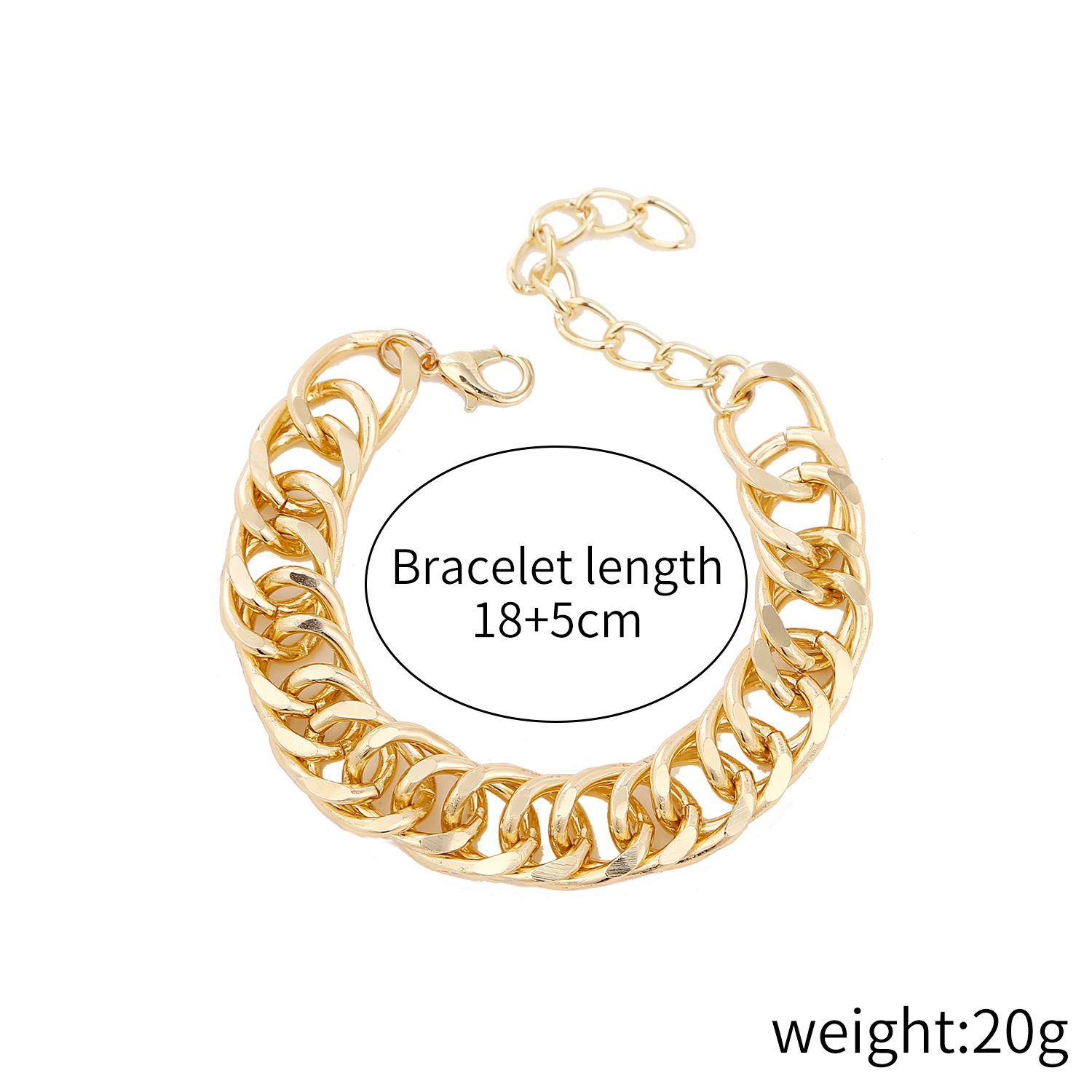 Fashion Simple Gold and Silver Two-Color Aluminum Chain Lock Retro Trendy Exaggerated Cross-Border Ins Necklace European and American Jewelry