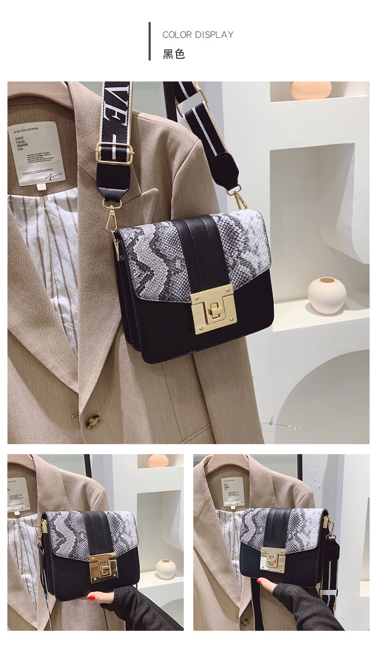 Women's Bag 2021 New Snake Pattern Veil Contrast Color Lock Chain Small Square Bag Fashion Leisure Phone Bag Small Bag Women's Bag 2021 New Snake Pattern Veil Contrast Color Lock Chain Small Square Bag Fashion Leisure Phone Bag Small Bag