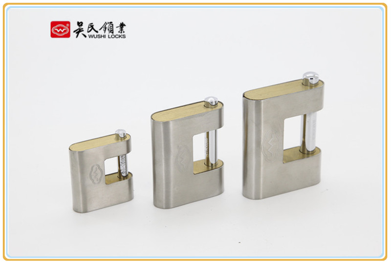 Stainless Steel Full Cover Shell Rectangular Lock Cross-Opening Rectangular Lock Cover Shell Lock Anti-Theft Door Lock Padlock