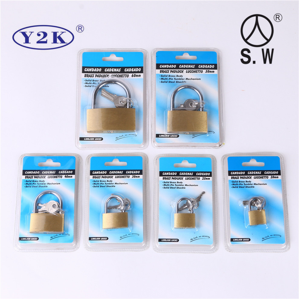 Long and Short Beam Copper Padlock Cabinet Door Lock Security Lock Luggage Lock Power Lock Can Be Opened Universal Double Bubble Packaging