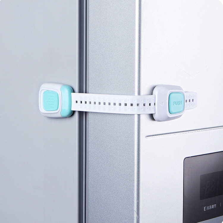 Multi-function double button baby door lock Refrigerator child Safety protection drawer lock