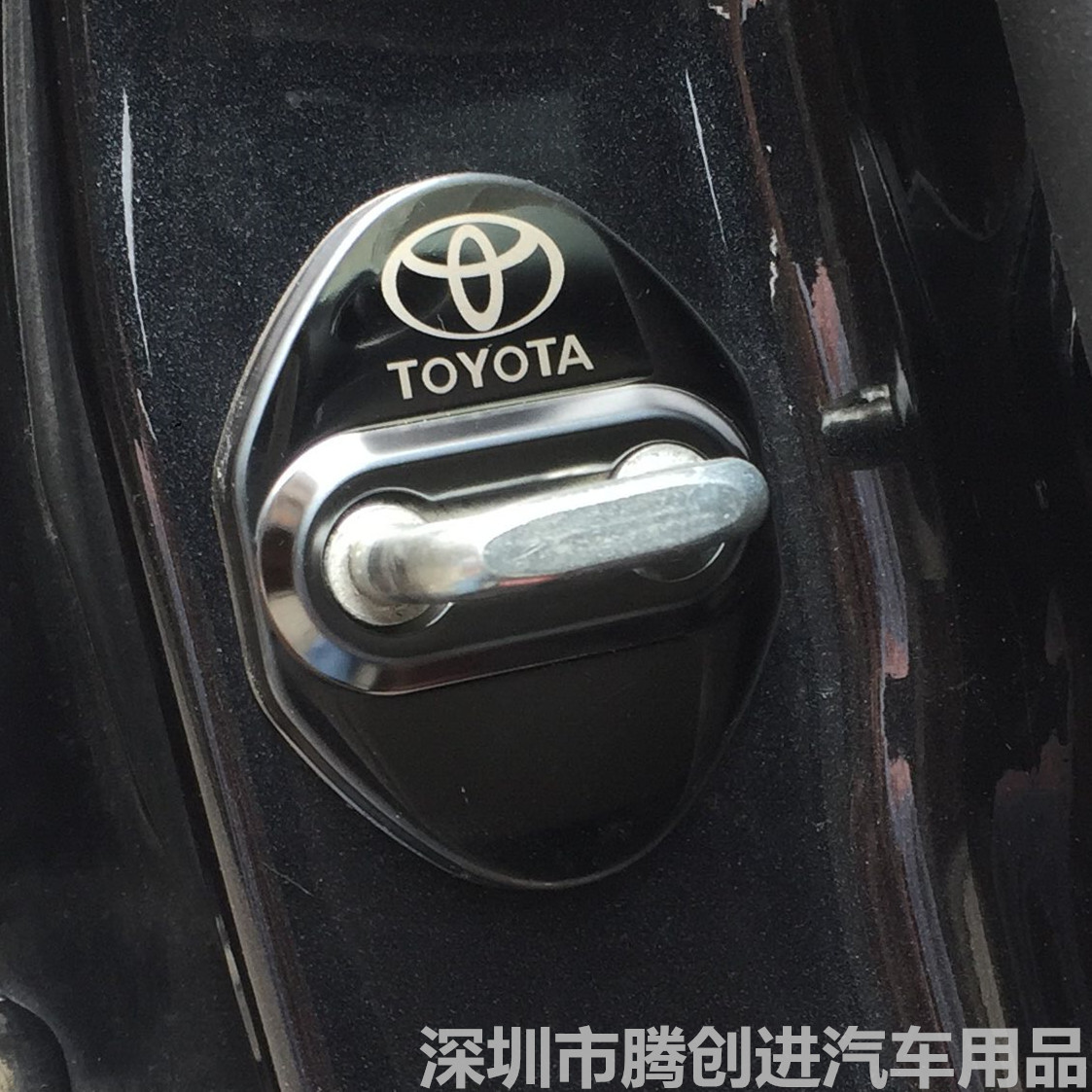 Titanium Black Toyota Highlander Camry Corolla Black Stainless Steel Door Lock Cover Door Lock Protective Cover