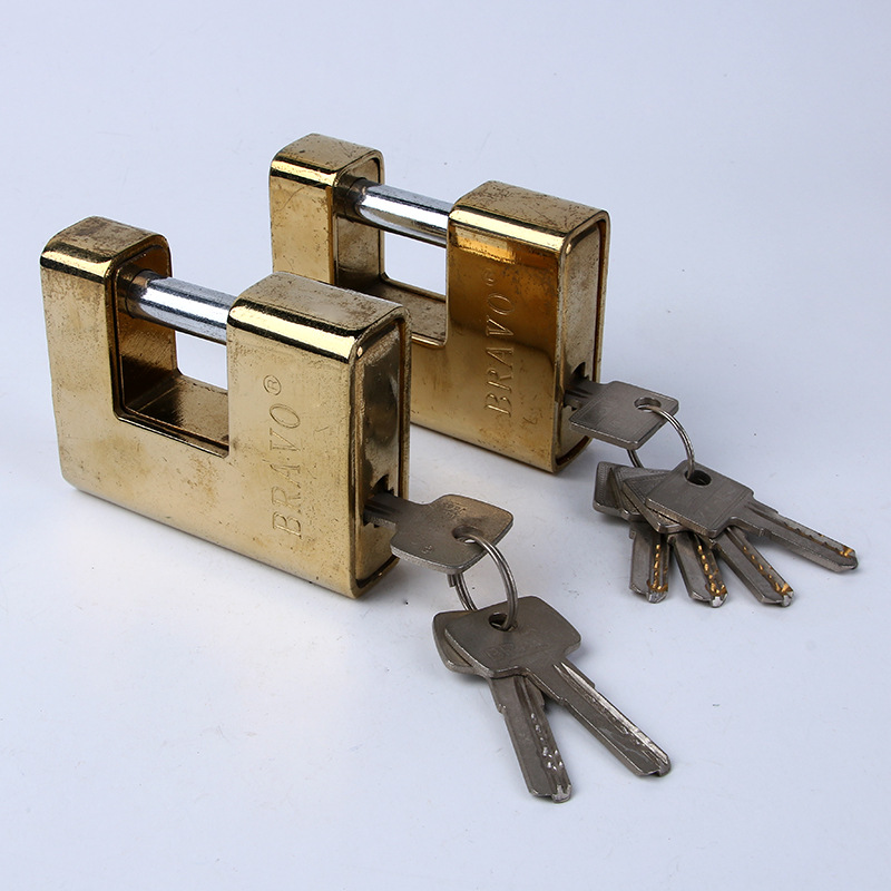 Manufacturer Customized Computer Key Titanium All Wrapped Cover Shell Rectangular Lock Anti-Skid Anti-Theft Horizontal Door Lock Lock Wholesale