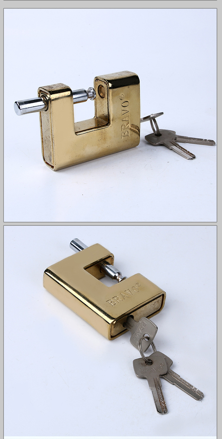 Manufacturer Customized Computer Key Titanium All Wrapped Cover Shell Rectangular Lock Anti-Skid Anti-Theft Horizontal Door Lock Lock Wholesale