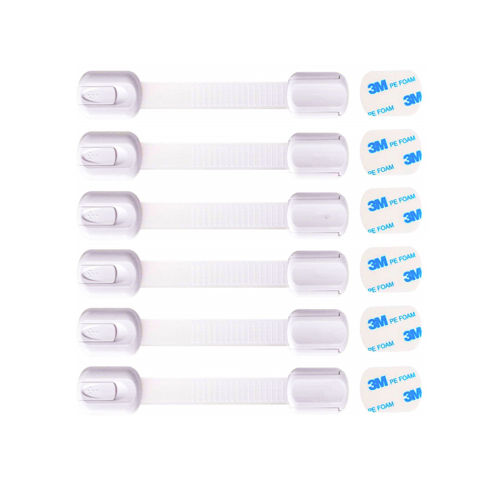 T19 Baby Chest of Drawer Door Safety Lock Japanese-Style Adjustable White Long Lock Infant and Child Safety Supplies
