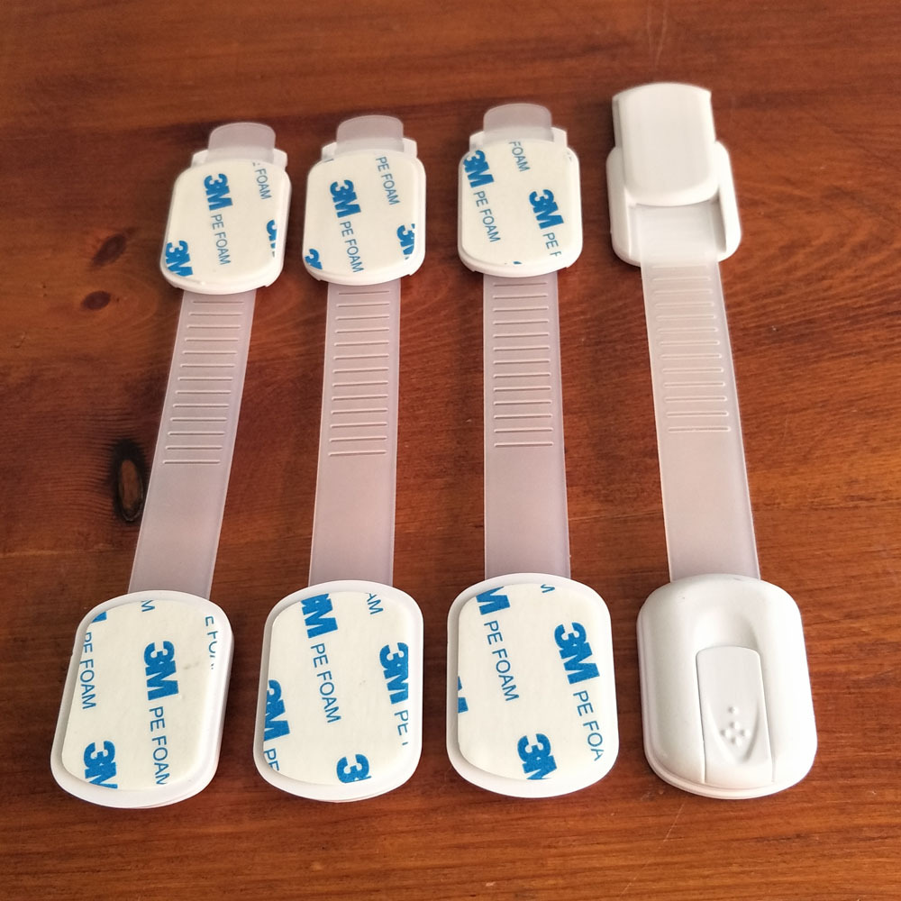 T19 Baby Chest of Drawer Door Safety Lock Japanese-Style Adjustable White Long Lock Infant and Child Safety Supplies