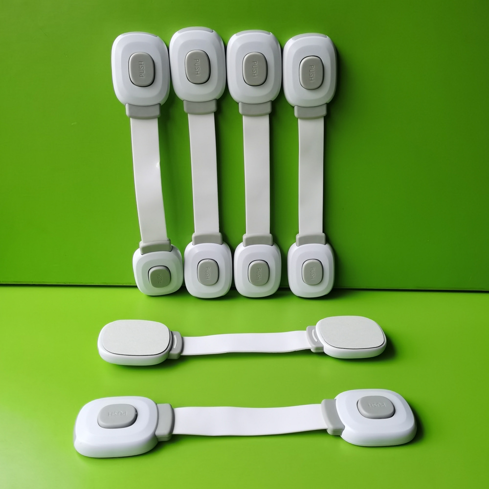 T19 Baby Chest of Drawer Door Safety Lock Japanese-Style Adjustable White Long Lock Infant and Child Safety Supplies
