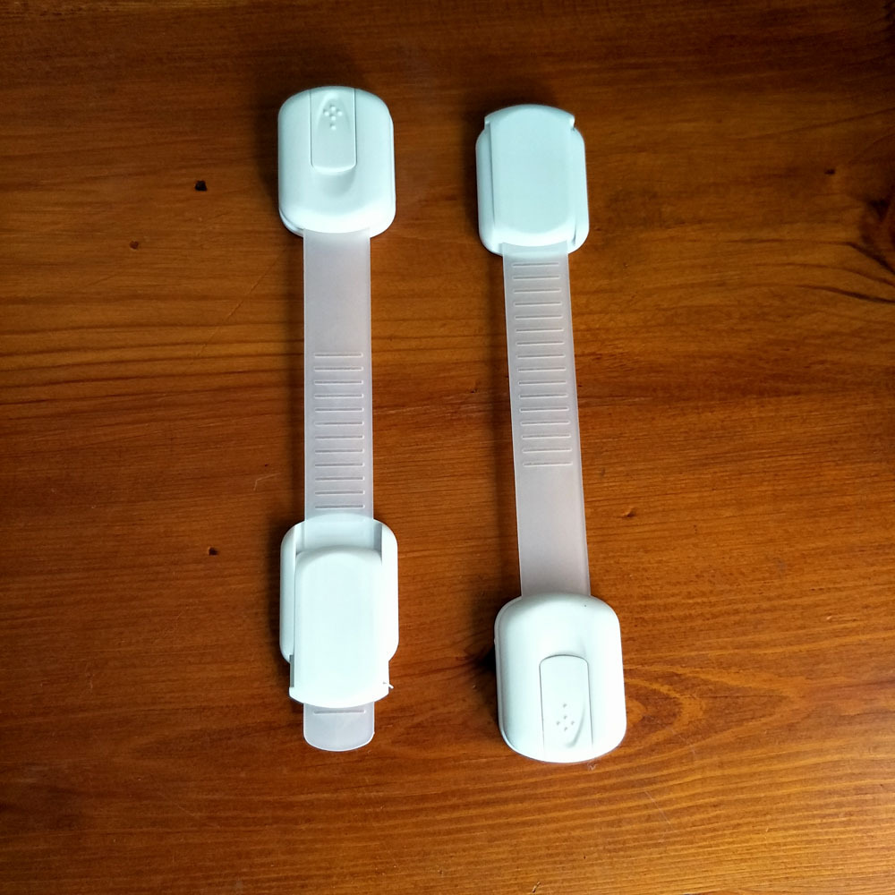 T19 Baby Chest of Drawer Door Safety Lock Japanese-Style Adjustable White Long Lock Infant and Child Safety Supplies
