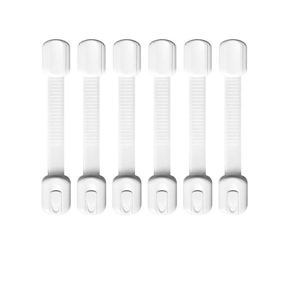 T19 Baby Chest of Drawer Door Safety Lock Japanese-Style Adjustable White Long Lock Infant and Child Safety Supplies