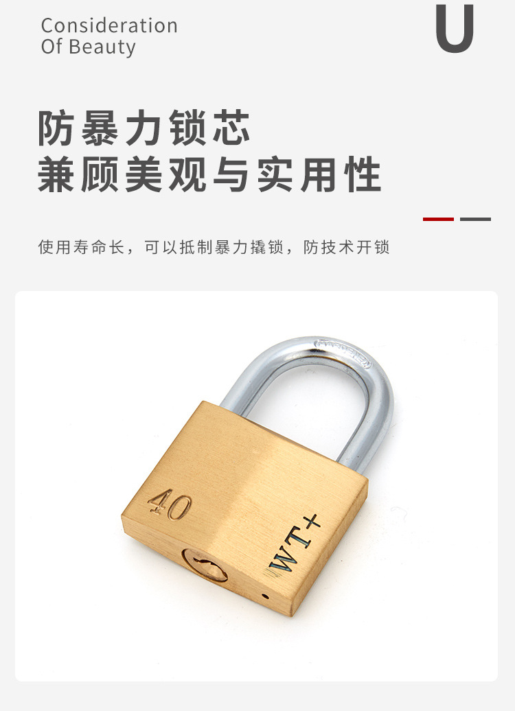 Lock Padlock Copper Lock Door Lock Outdoor Lock Anti-Rust Lock High-End Lock Diamond Lock Copper Diamond Lock