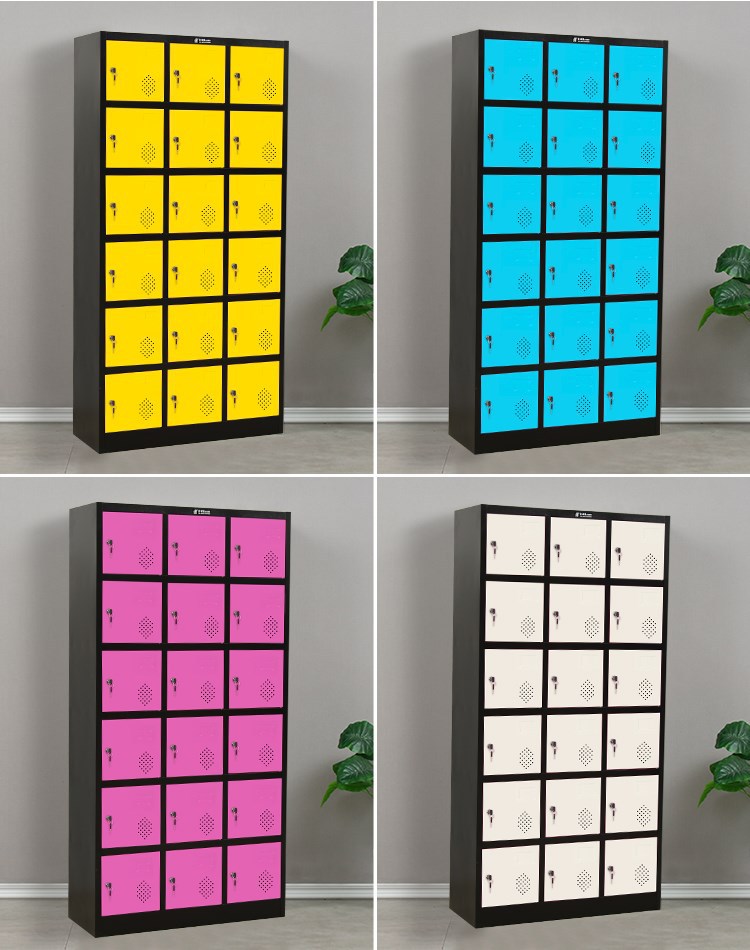 Oumeite Color Wardrobe Thickened Staff Locker Multi-Door Cupboard Shoe Cabinet with Lock Store Cabinet Storage Cabinet