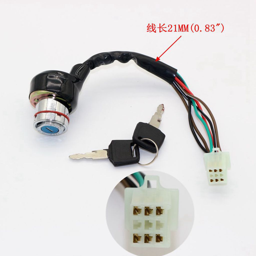 Off-Road Motorcycle ATV Kart Accessories Universal 9-Hole 6-Wire Ignition Start Switch Electric Door Lock Key