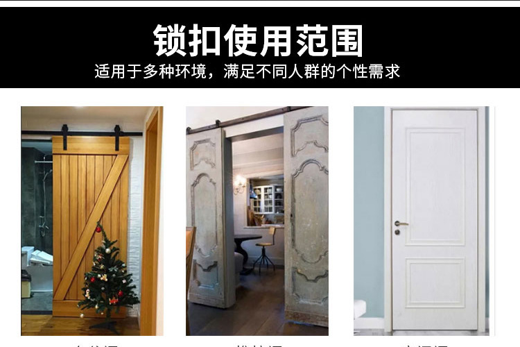  Thickened Stainless Steel Lock Hasp Padlock Theft Proof Door Lock Old-Fashioned Suspension Clasp Door and Window