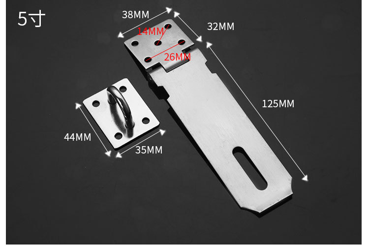  Thickened Stainless Steel Lock Hasp Padlock Theft Proof Door Lock Old-Fashioned Suspension Clasp Door and Window