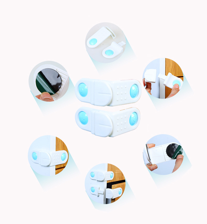 Baby Cabinet Door Refrigerator Lock Corner Safety Collision Angle Drawer Lock Anti-Clamp Hand Cabinet Door Lock Child Lock Two Pack