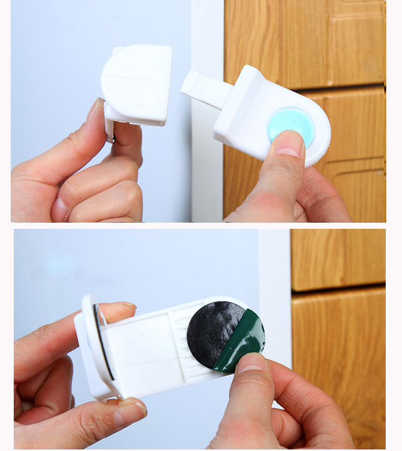 Baby Cabinet Door Refrigerator Lock Corner Safety Collision Angle Drawer Lock Anti-Clamp Hand Cabinet Door Lock Child Lock Two Pack