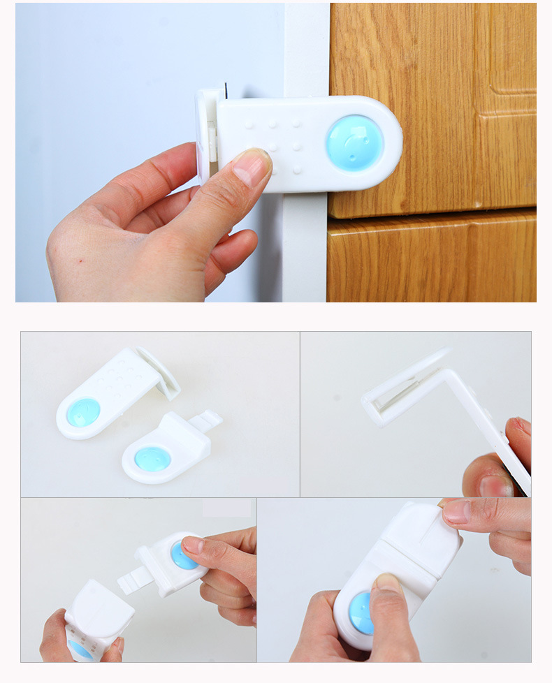 Baby Cabinet Door Refrigerator Lock Corner Safety Collision Angle Drawer Lock Anti-Clamp Hand Cabinet Door Lock Child Lock Two Pack