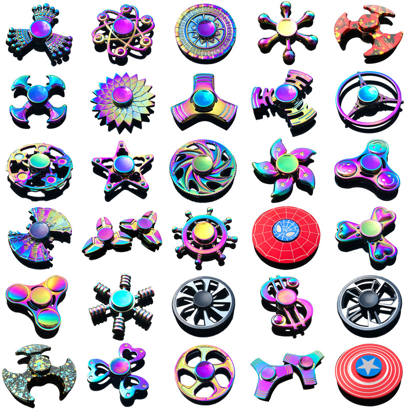 New Colorful Fingertip Top Zinc Alloy Pressure Reduction Toy Hand Spinner Hand Spinner Factory Wholesale