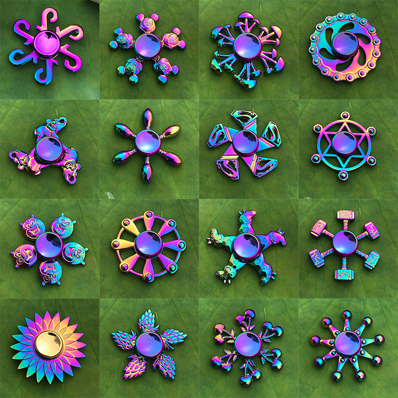 New Colorful Fingertip Top Zinc Alloy Pressure Reduction Toy Hand Spinner Hand Spinner Factory Wholesale