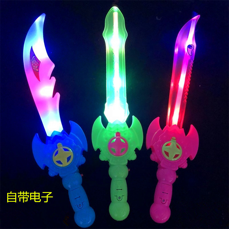 New Luminous Electronic Knife Luminous Sword LED Flash Knife Small Colorful Sword Children&#039;s Toy Stall Hot Sale