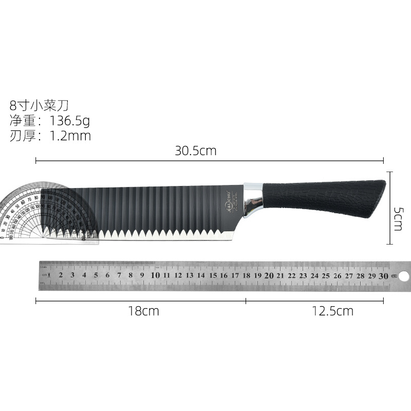 Steel Kitchen Knife Chef Knife 6Piece Set Sharp Household Kitchen NonStick Wave Pattern Knife Set Kitchen Knives