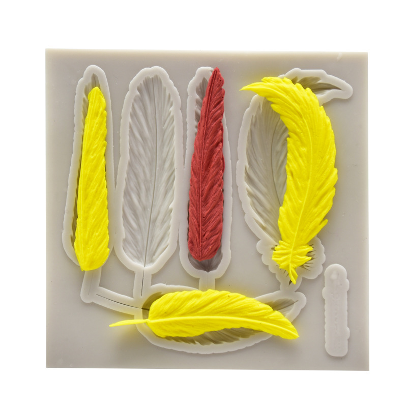 Feather silicone mold sugar baking mold chocolate cake mold DIY baking mold