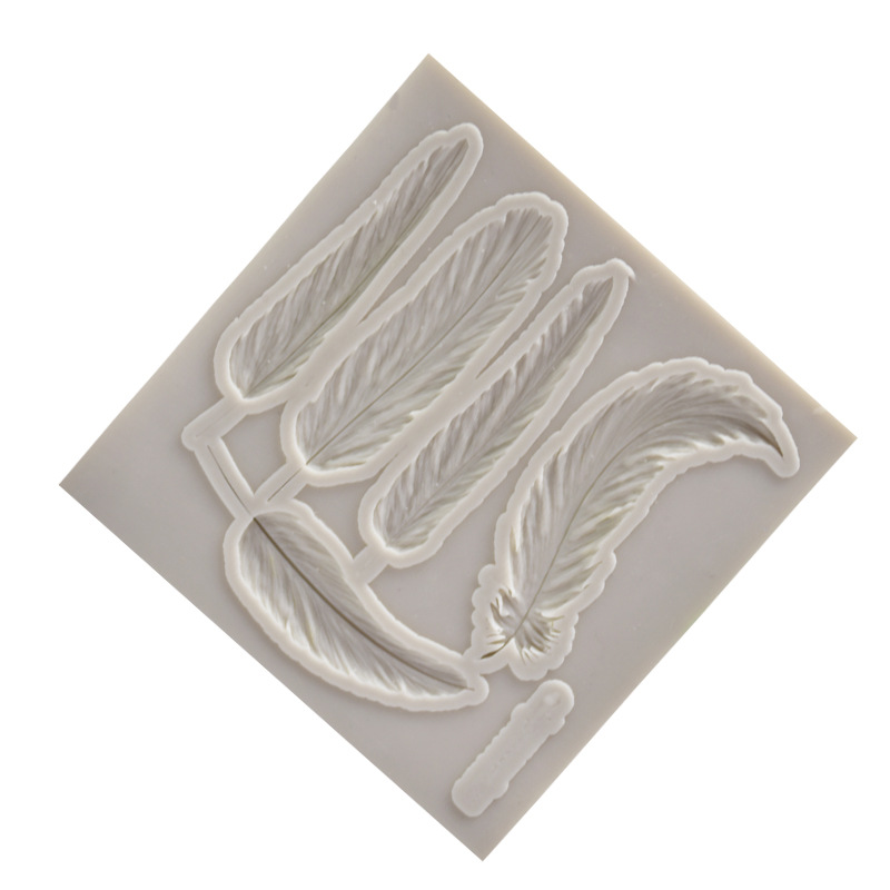 Feather silicone mold sugar baking mold chocolate cake mold DIY baking mold
