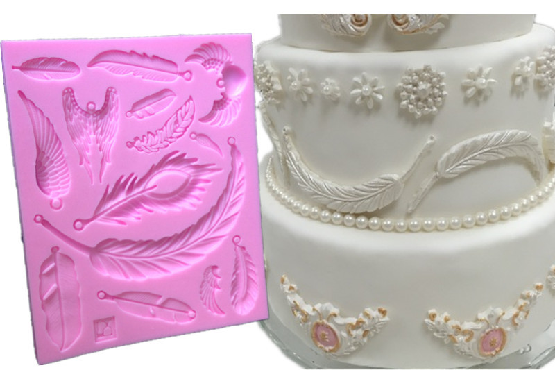 Feather silicone mold sugar baking mold chocolate cake mold DIY baking mold Feather silicone mold sugar baking mold chocolate cake mold DIY baking mold