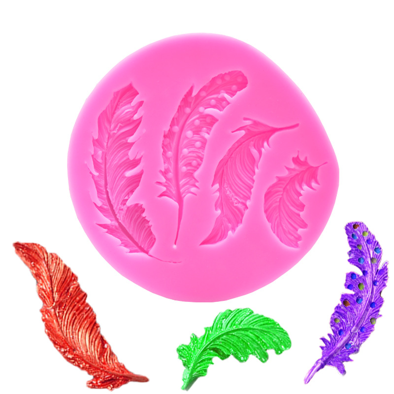 Feather silicone mold sugar baking mold chocolate cake mold DIY baking mold Feather silicone mold sugar baking mold chocolate cake mold DIY baking mold