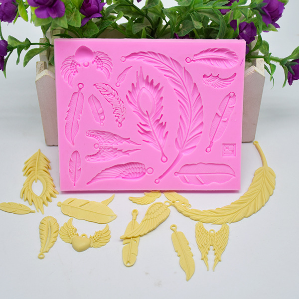 Feather silicone mold sugar baking mold chocolate cake mold DIY baking mold Feather silicone mold sugar baking mold chocolate cake mold DIY baking mold