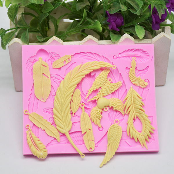 Feather silicone mold sugar baking mold chocolate cake mold DIY baking mold Feather silicone mold sugar baking mold chocolate cake mold DIY baking mold