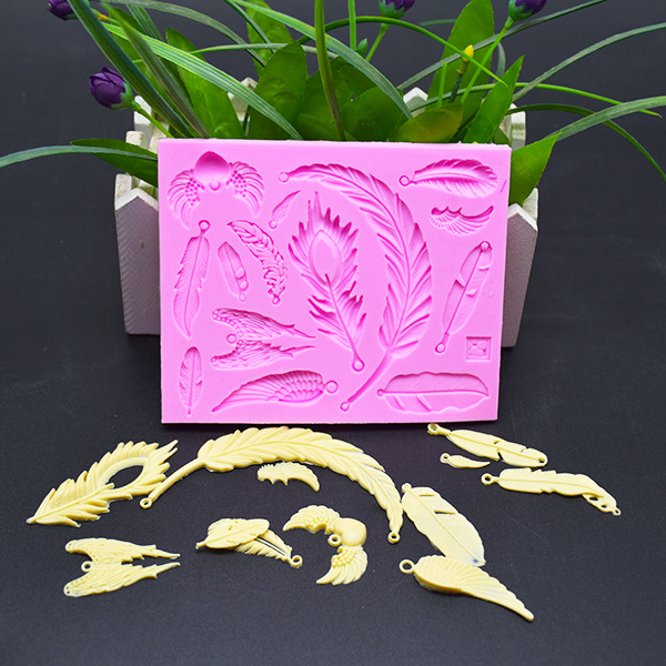Feather silicone mold sugar baking mold chocolate cake mold DIY baking mold Feather silicone mold sugar baking mold chocolate cake mold DIY baking mold