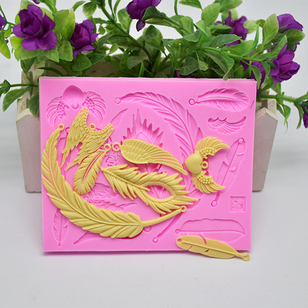 Feather silicone mold sugar baking mold chocolate cake mold DIY baking mold Feather silicone mold sugar baking mold chocolate cake mold DIY baking mold