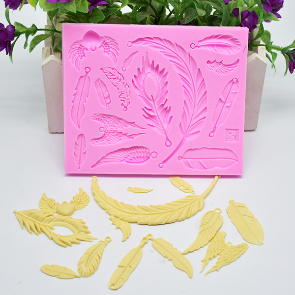 Feather silicone mold sugar baking mold chocolate cake mold DIY baking mold Feather silicone mold sugar baking mold chocolate cake mold DIY baking mold