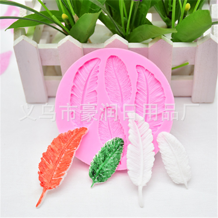 Feather silicone mold sugar baking mold chocolate cake mold DIY baking mold Feather silicone mold sugar baking mold chocolate cake mold DIY baking mold