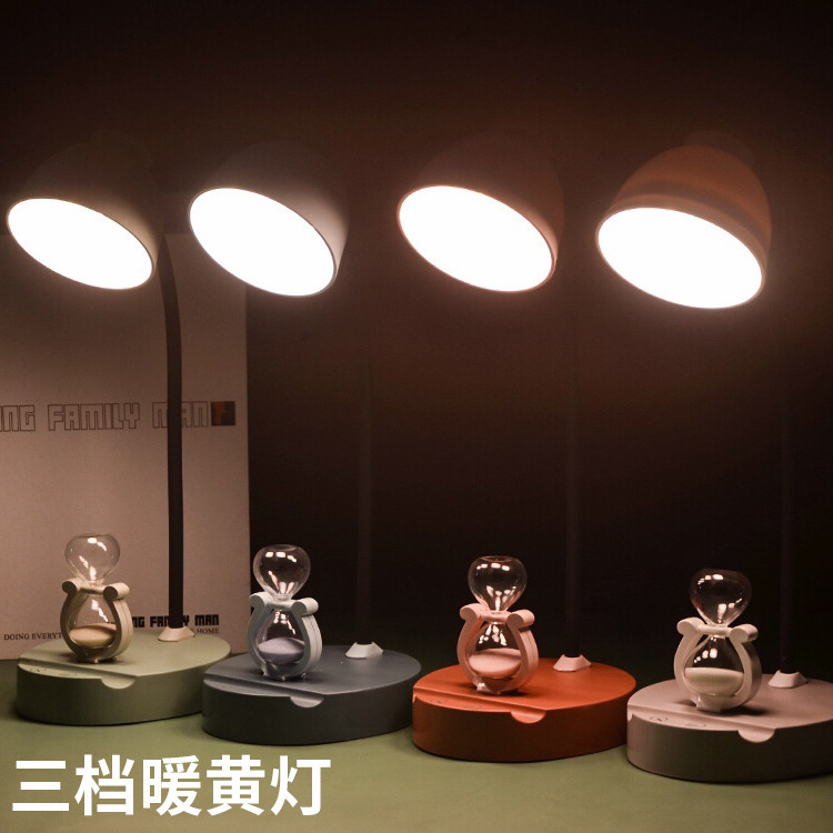 2020 New Touch Control Hourglass Led Desk Lamp USB Charging Small Night Lamp Dimmable Warm Yellow Warm White Light