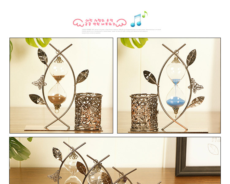 Iron art metal leaves flower rattan hourglass penholder decorated creative home small gifts colorful quicksand pen deco Iron art metal leaves flower rattan hourglass penholder decorated creative home small gifts colorful quicksand pen deco