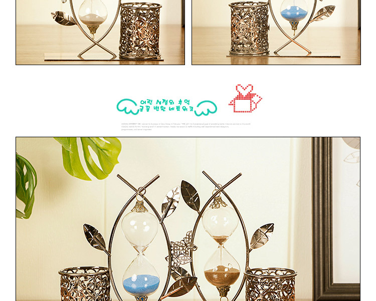Iron art metal leaves flower rattan hourglass penholder decorated creative home small gifts colorful quicksand pen deco Iron art metal leaves flower rattan hourglass penholder decorated creative home small gifts colorful quicksand pen deco