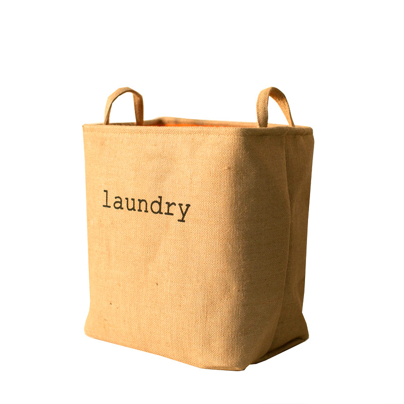 Sundries Storage Simple Thickened Linen-like Fabric Toy Sundries Basket Dirty Laundry Storage Basket Laundry Baskets Foldable Bag