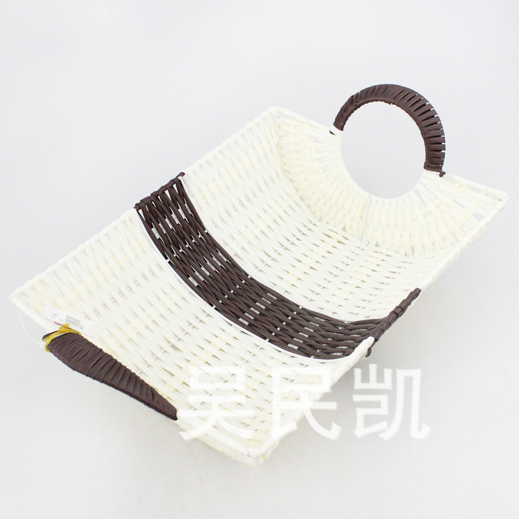 Shiyuan shop supply of creative home storage blue fruit basket handle baskets handle square basket Shiyuan shop supply of creative home storage blue fruit basket handle baskets handle square basket