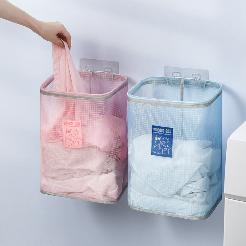 Laundry Basket Home Mesh Dirty Laundry Laundry Baskets Large Toy Storage Wall-Mounted Storage Basket Storage Basket for Soiled Clothes za wu kuang