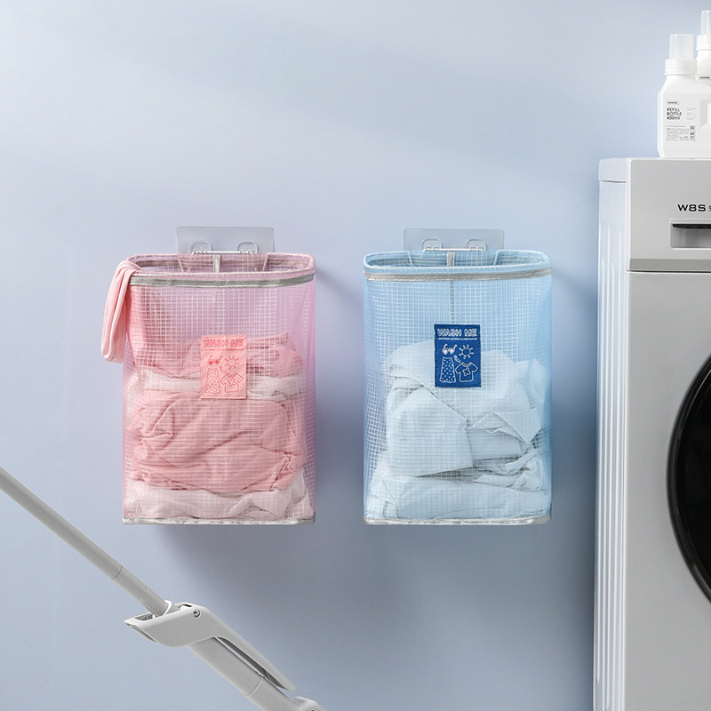 Laundry Basket Home Mesh Dirty Laundry Laundry Baskets Large Toy Storage Wall-Mounted Storage Basket Storage Basket for Soiled Clothes za wu kuang